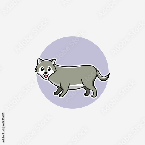 Illustration vector graphic of a wolf. Wolf minimalist style isolated on a white background. Cute animal illustration.