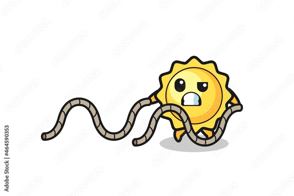 illustration of sun doing battle rope workout illustration of sun doing battle rope workout