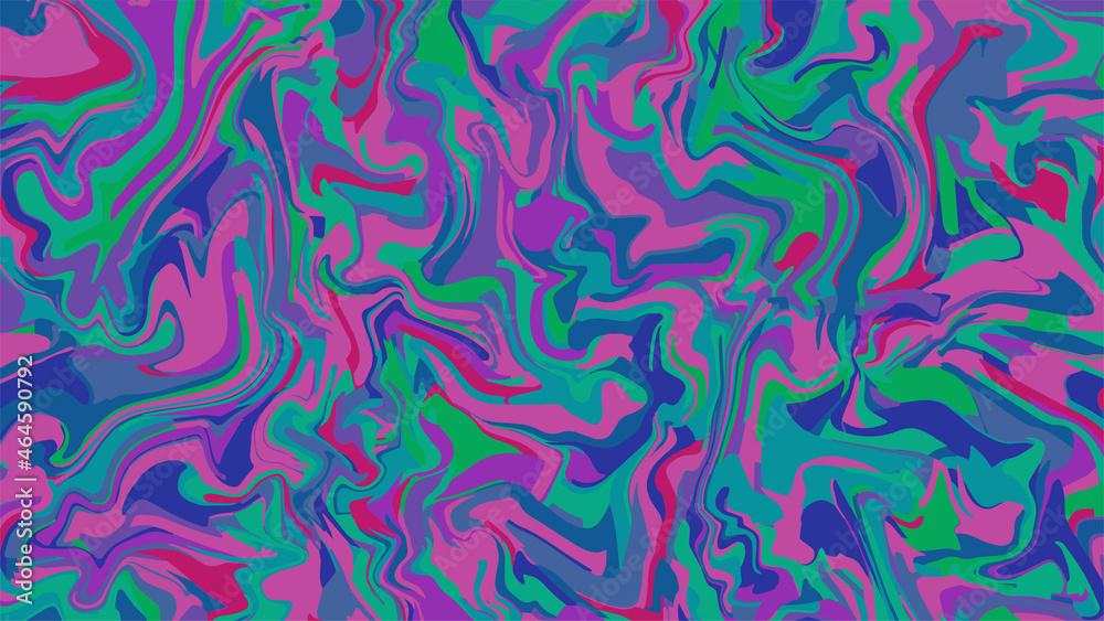 Vector multicolor emotional liquid background. Decorative wavy illustration with liquify effect