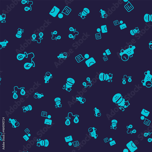 Set Route location, Taxi waiting time, driver and service rating on seamless pattern. Vector