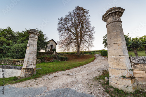 Old gates with stone