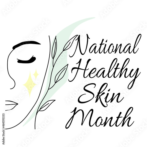 National Healthy Skin Month, idea for poster, banner, flyer or postcard
