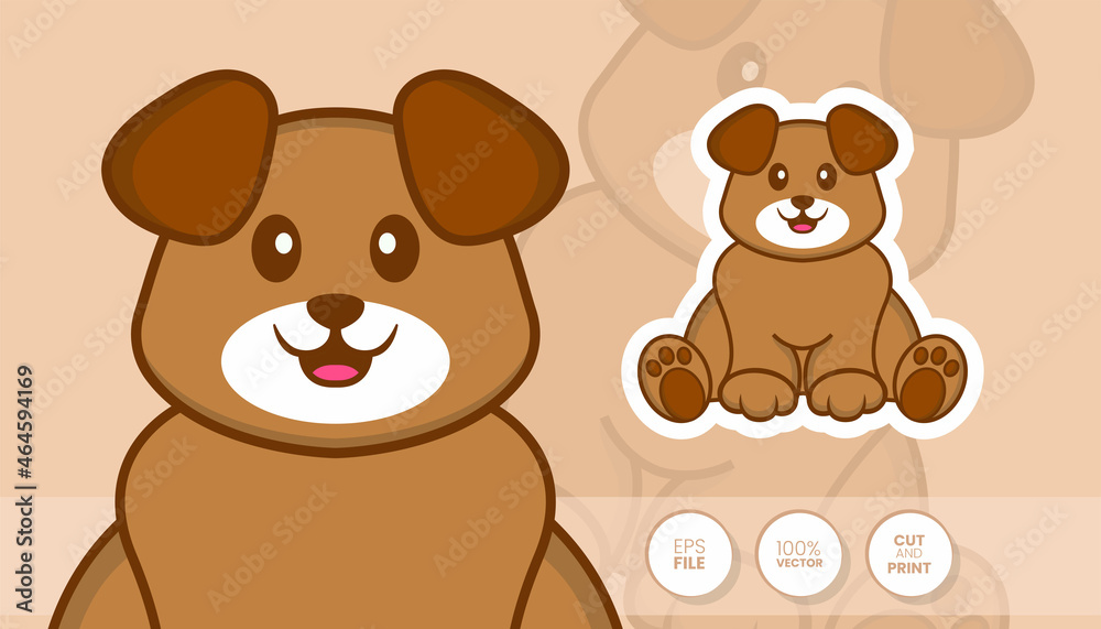 Obraz premium Hand drawn illustration of Cute dog. Cartoon character concept - Stickers