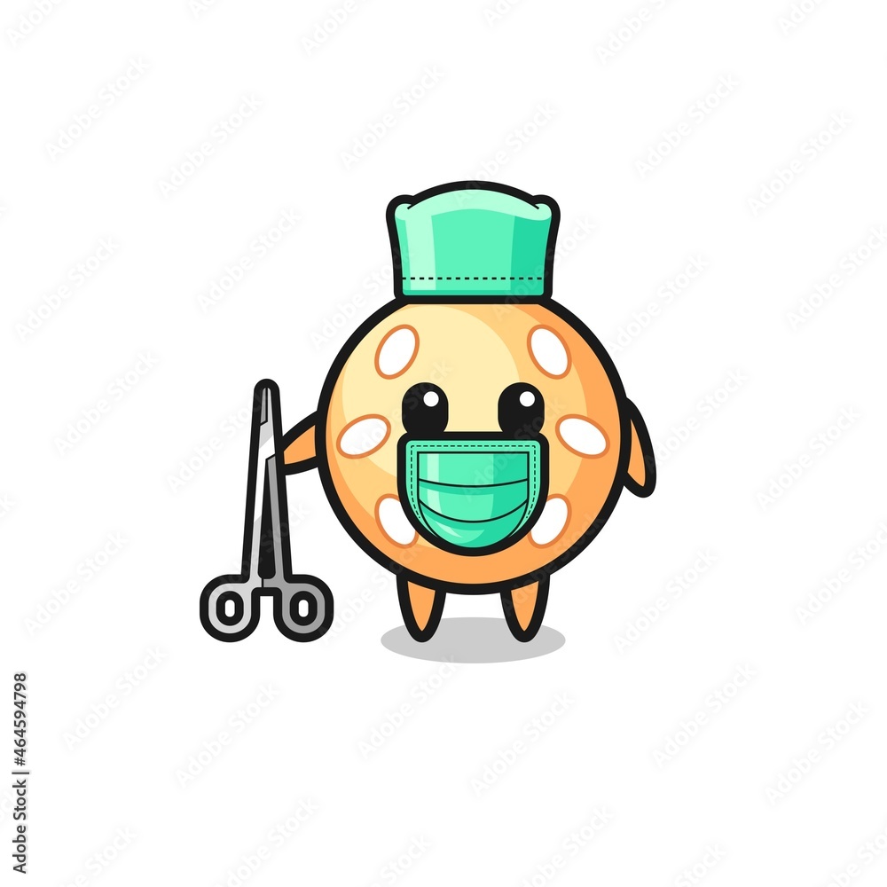 surgeon sesame ball mascot character