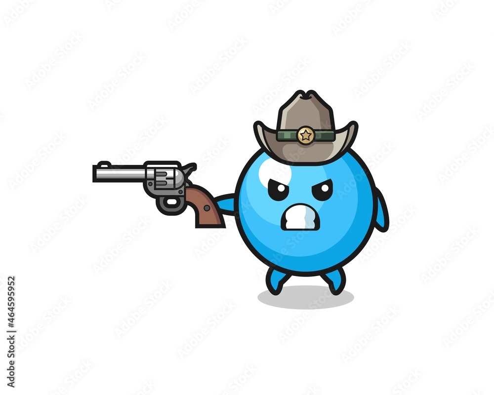 the gum ball cowboy shooting with a gun