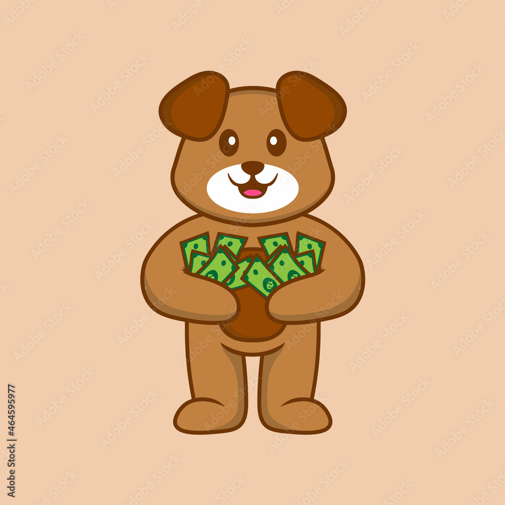 Fototapeta premium Cute dog cartoon character vector illustration.