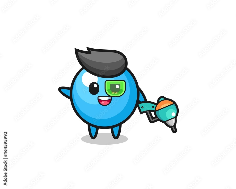 gum ball cartoon as future warrior mascot