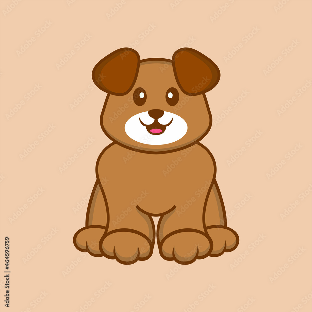 Obraz premium Cute dog cartoon character vector illustration.