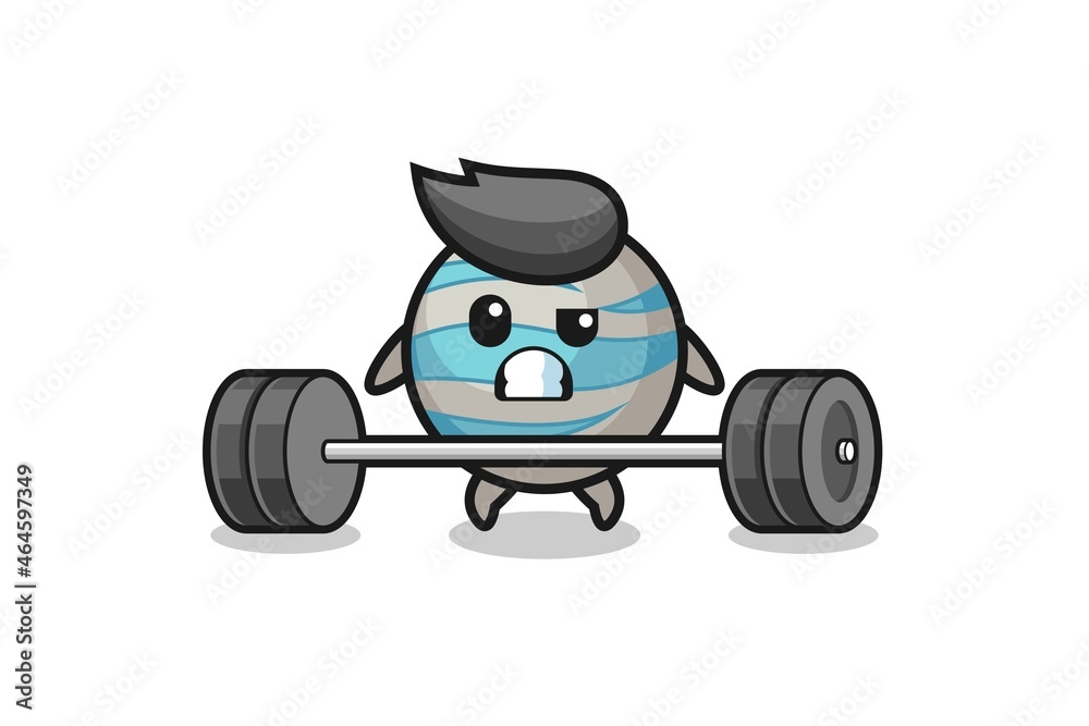 cartoon of planet lifting a barbell