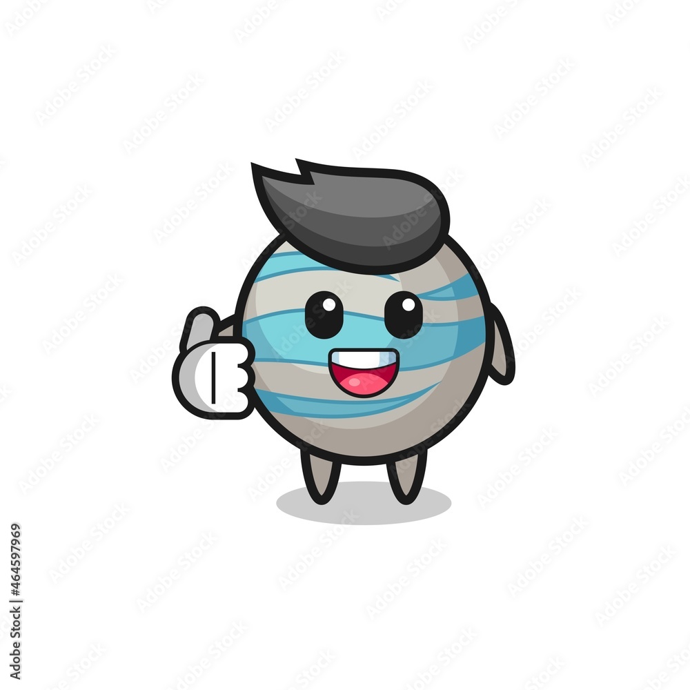 planet mascot doing thumbs up gesture