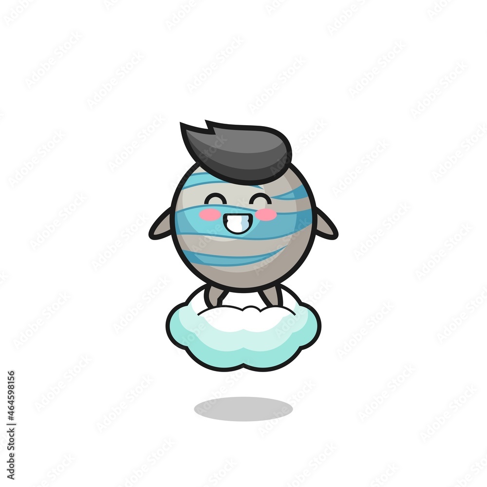 cute planet illustration riding a floating cloud cute planet illustration riding a floating cloud