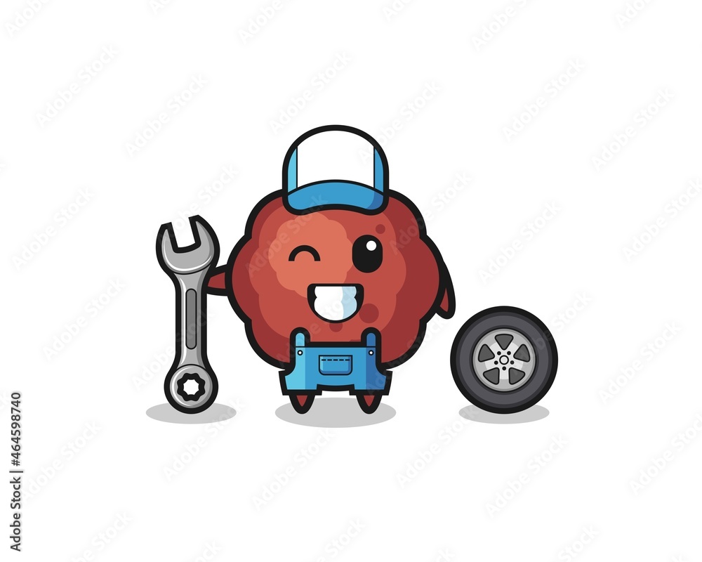the meatball character as a mechanic mascot the meatball character as a mechanic mascot