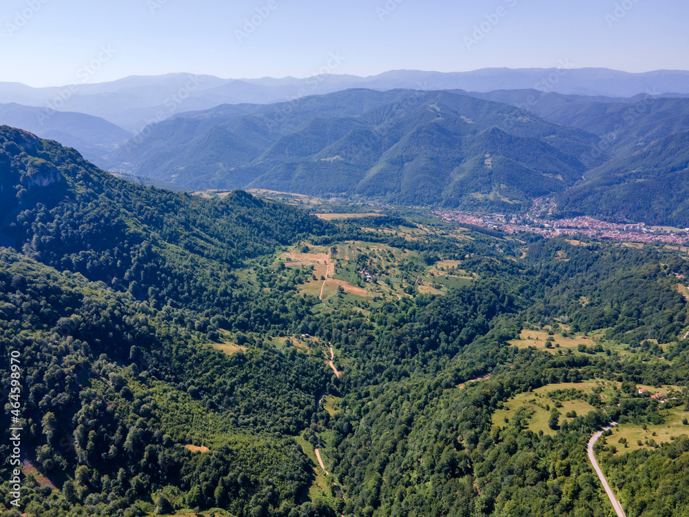 Aerial view of Balkan Mountain near town of Teteven, Bulgaria