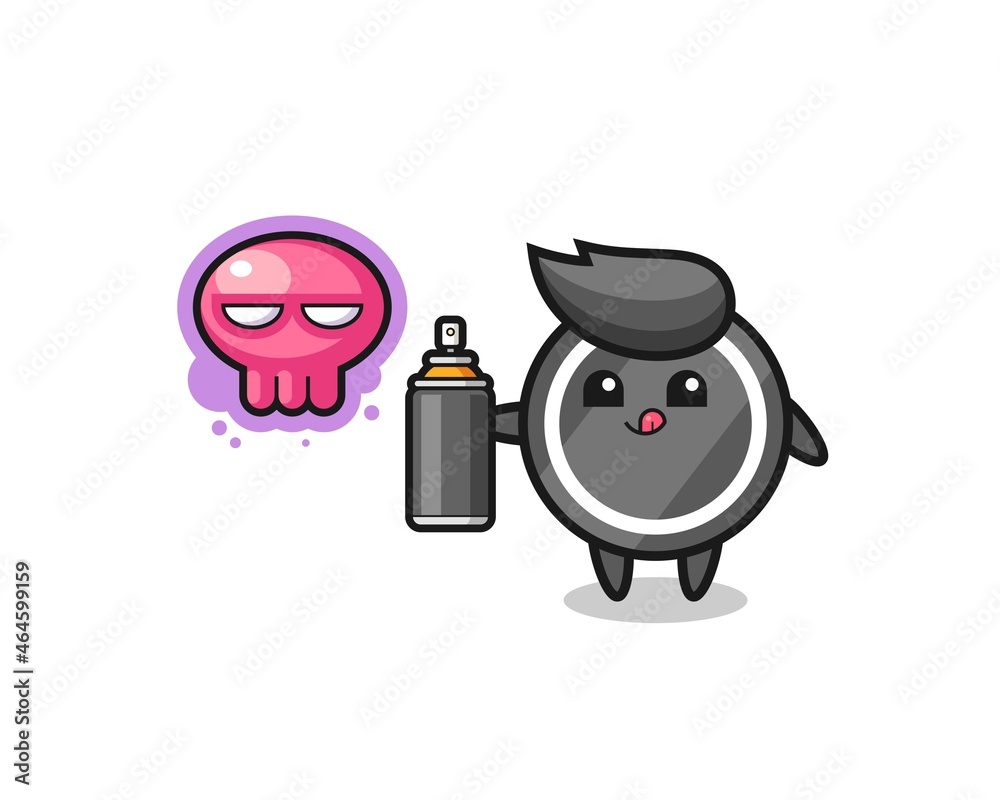 hockey puck cartoon make a graffiti with a spray paint hockey puck cartoon make a graffiti with a spray paint