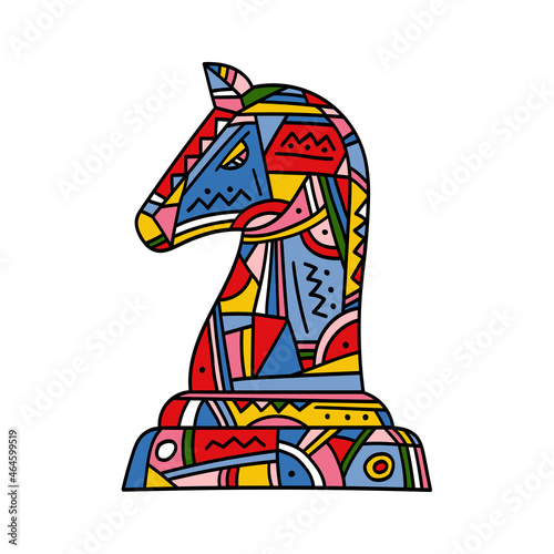 Knight chess piece abstract design