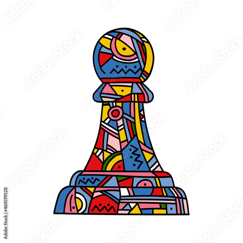 Pawn chess piece abstract design