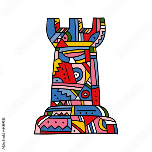 Rook chess piece abstract design