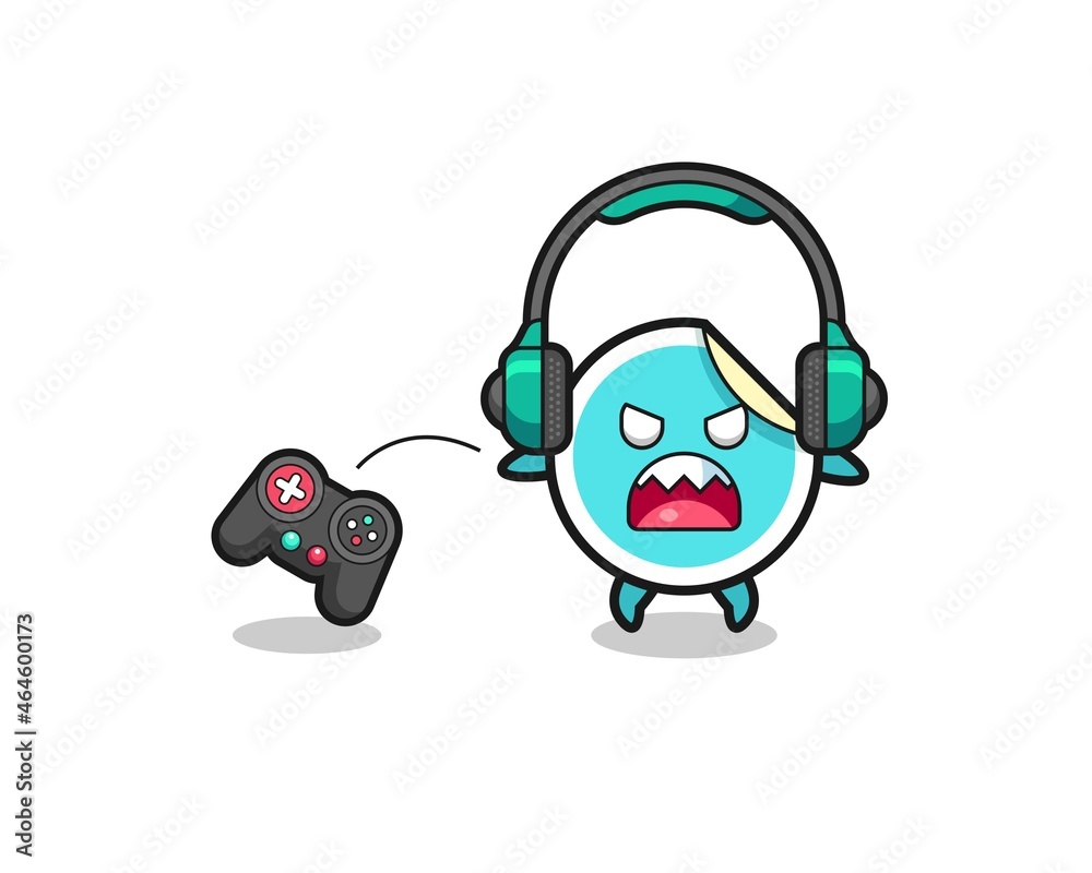 sticker gamer mascot is angry sticker gamer mascot is angry