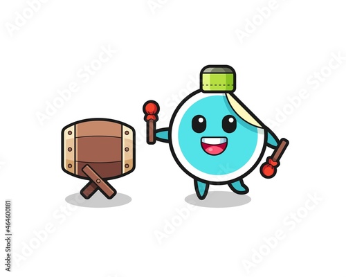 sticker muslim cartoon is beating the bedug