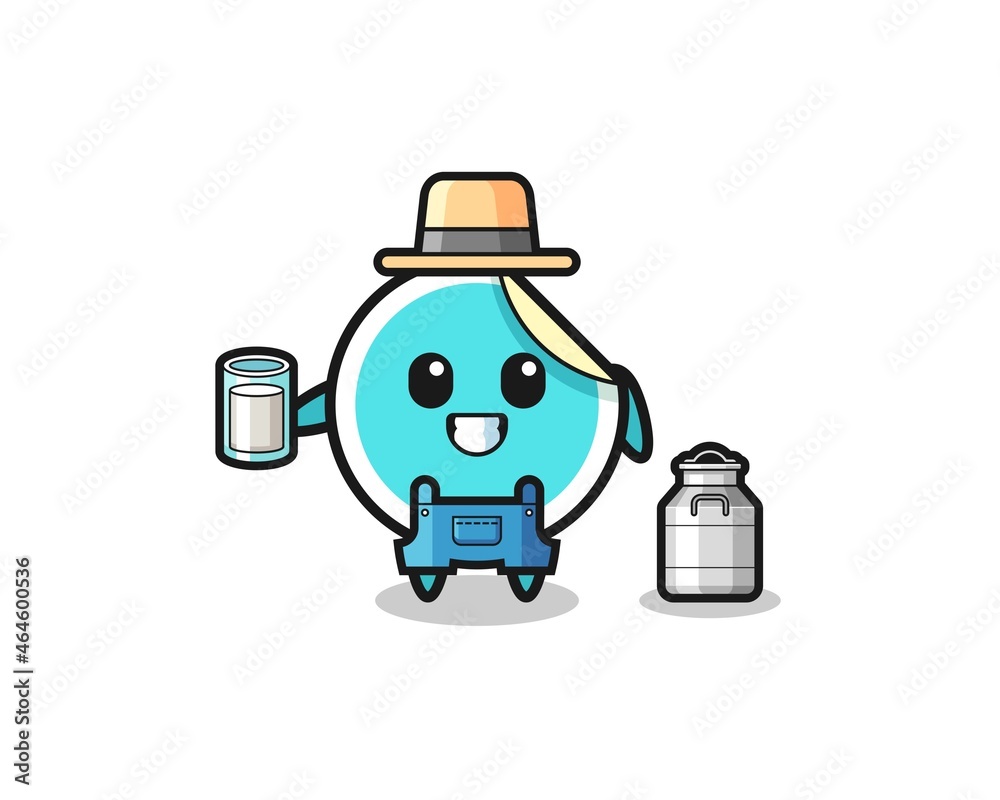 sticker cartoon as the dairy farmer sticker cartoon as the dairy farmer