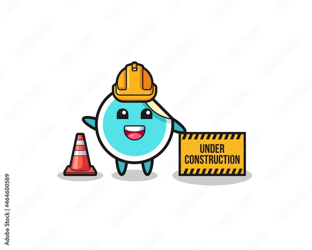 illustration of sticker with under construction banner illustration of sticker with under construction banner