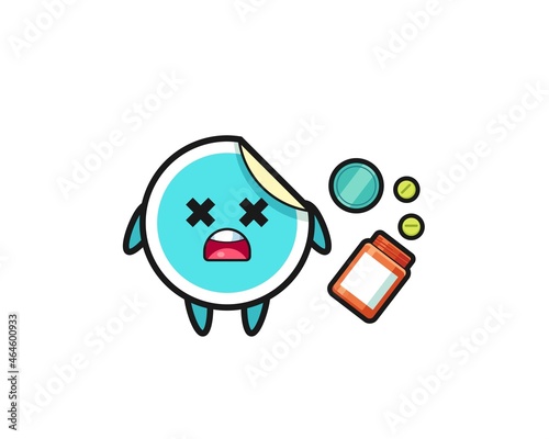 illustration of overdose sticker character