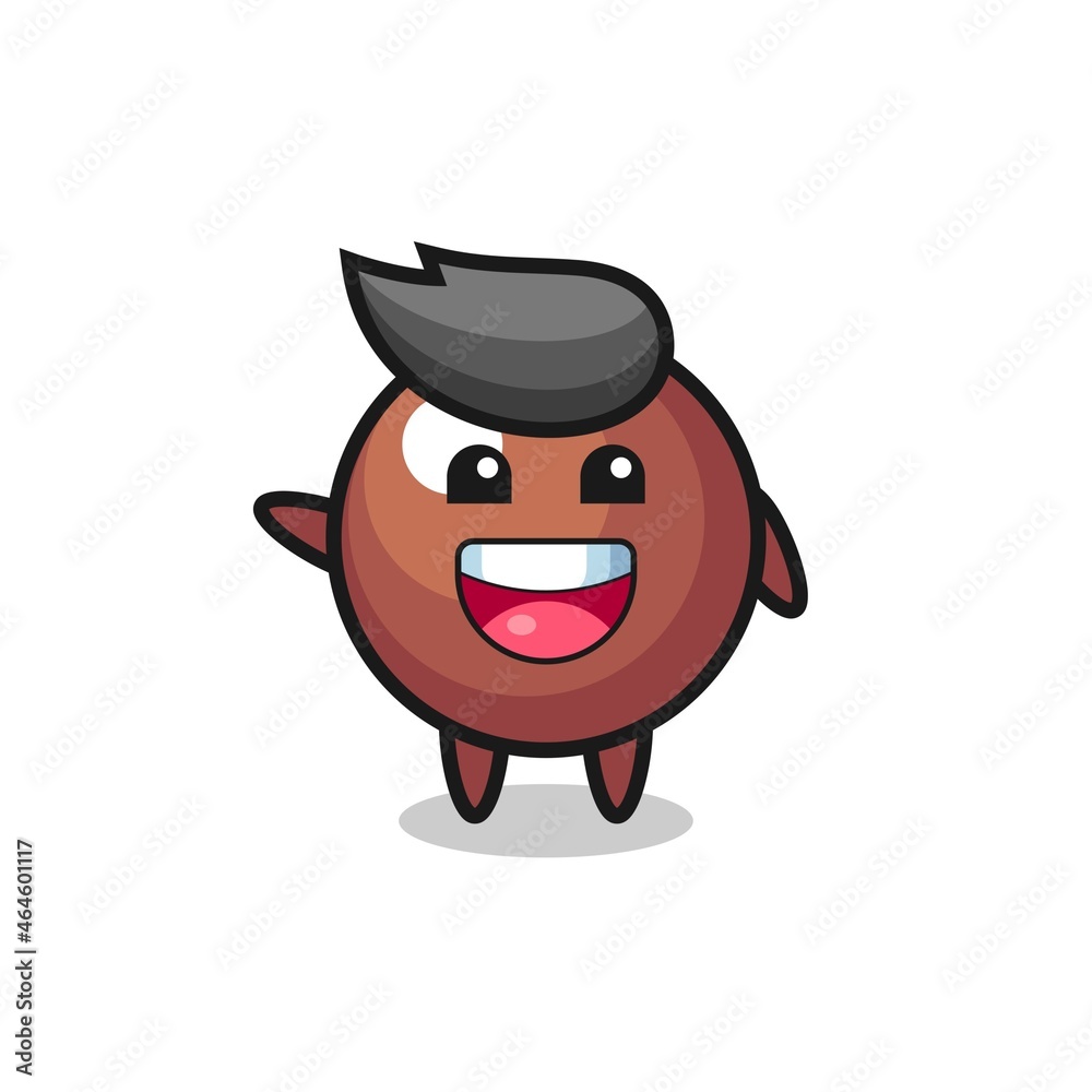 happy chocolate ball cute mascot character