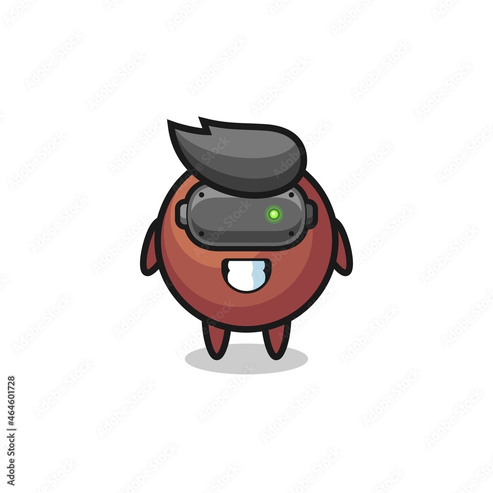 Obraz premium cute chocolate ball using VR headset