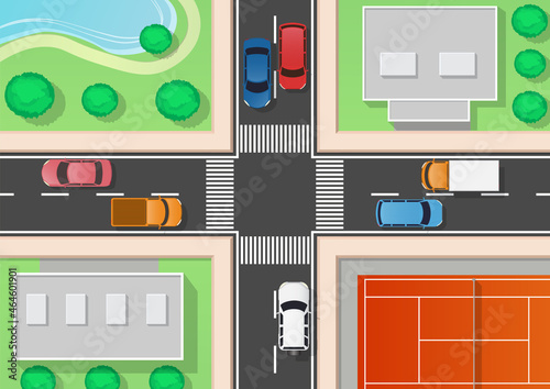 City top view.