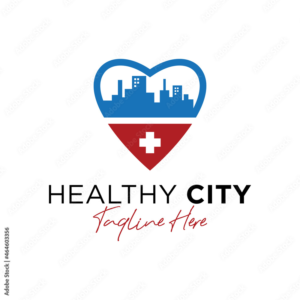 healthy city vector illustration logo design