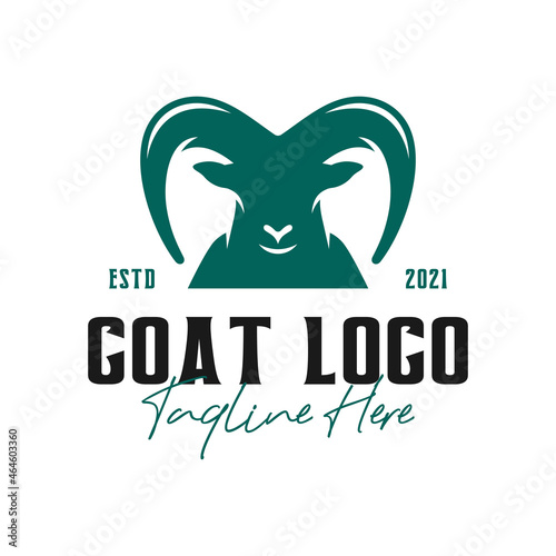 goat head vector illustration logo design