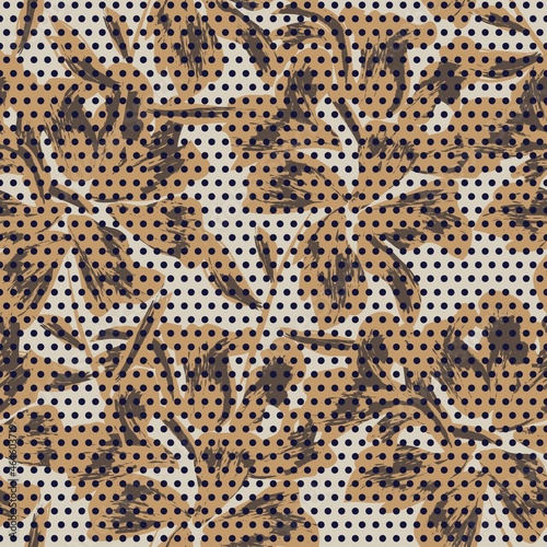 Floral Seamless Pattern with dotted textures