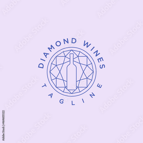 Diamond wines. Logo template.