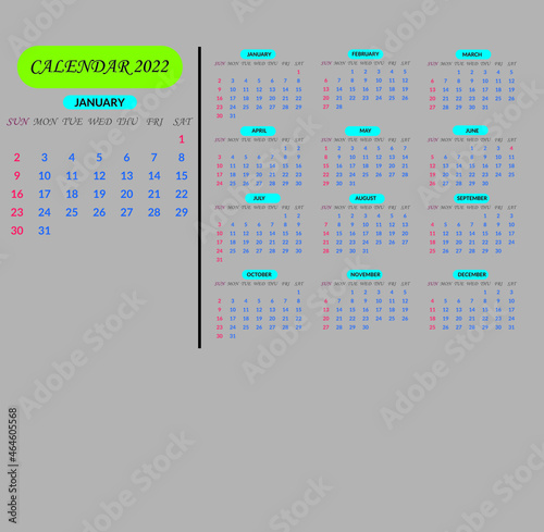 calendar 2022, january, february, march, 
 sun, mon, tue,2022 calendar vector .