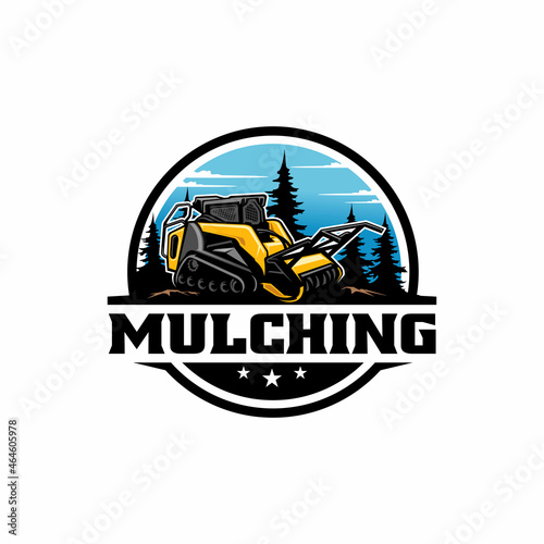 forestry mulching machine isolated logo vector	