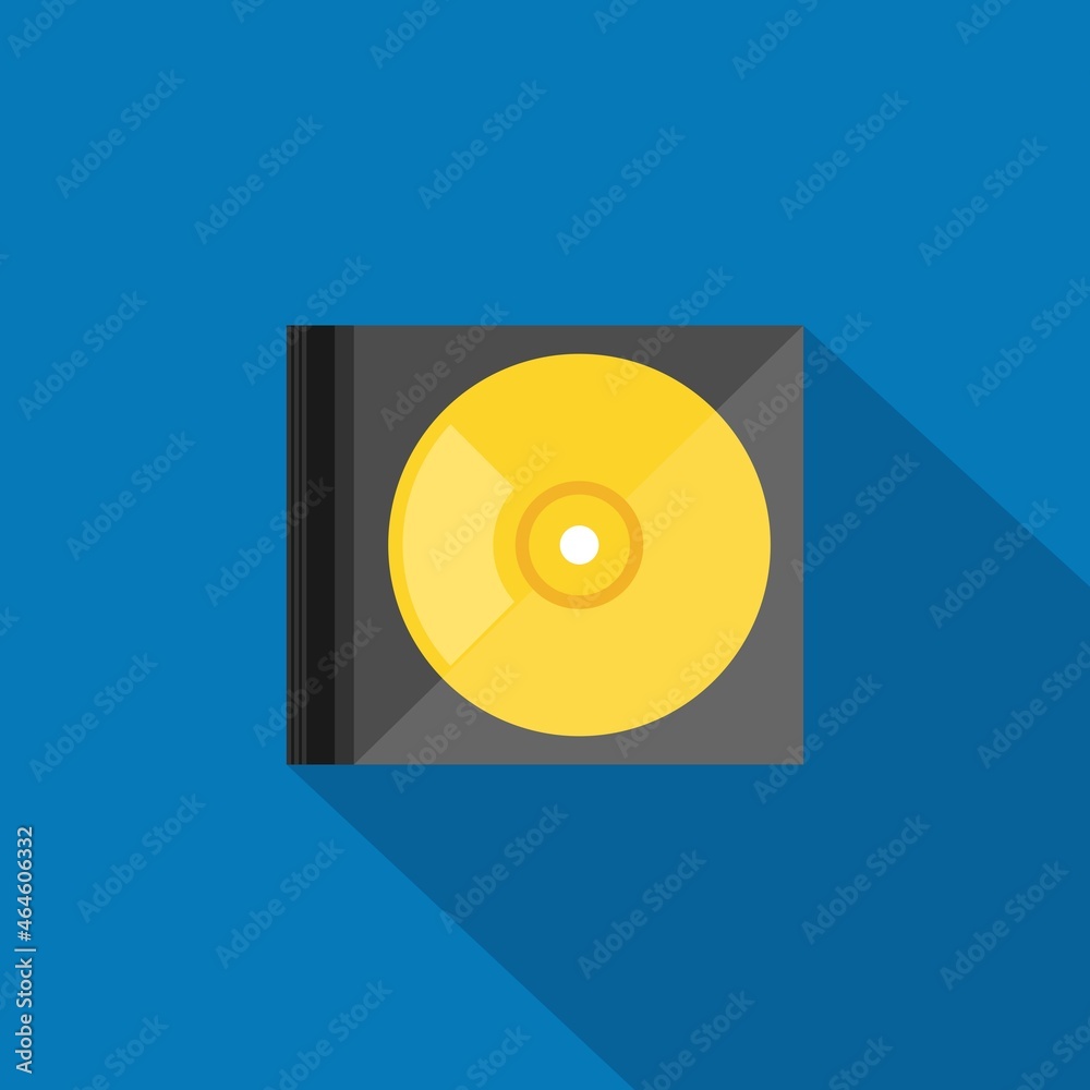 Vector Compact Disk in Case. flat illustration of compact-disc - vector icon. compact-disc sign symbol. Vector Compact Disk in Case. flat illustration of compact-disc - vector icon. compact-disc sign symbol.