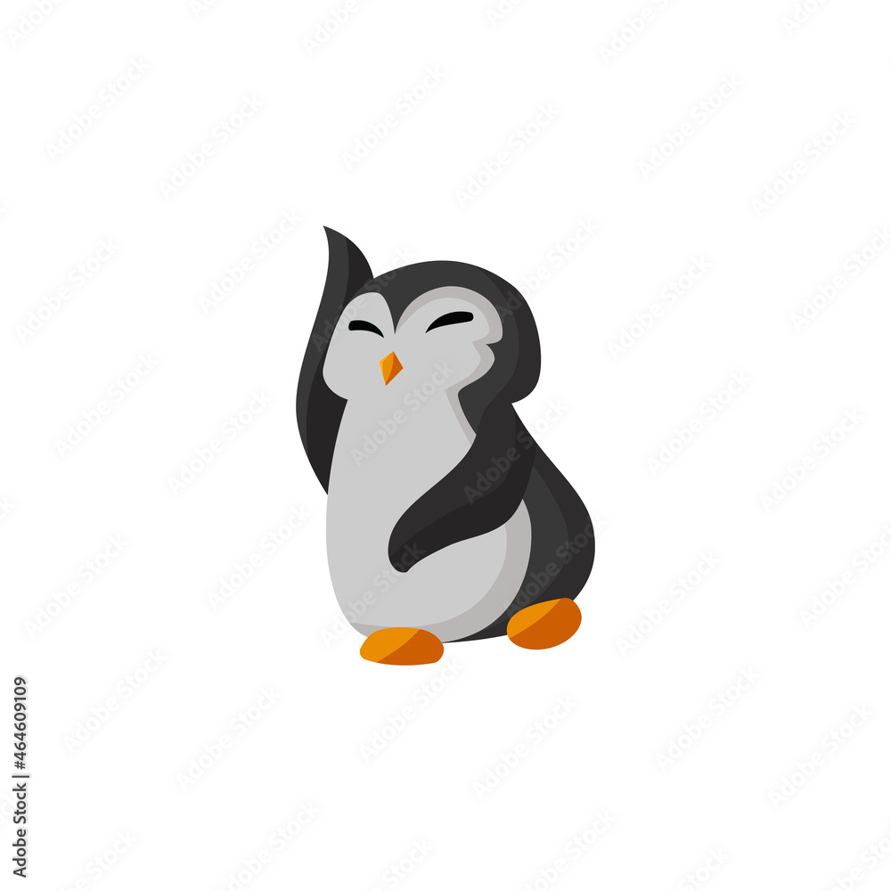 Fototapeta premium Penguin Dance Funny Cartoon Illustration Template