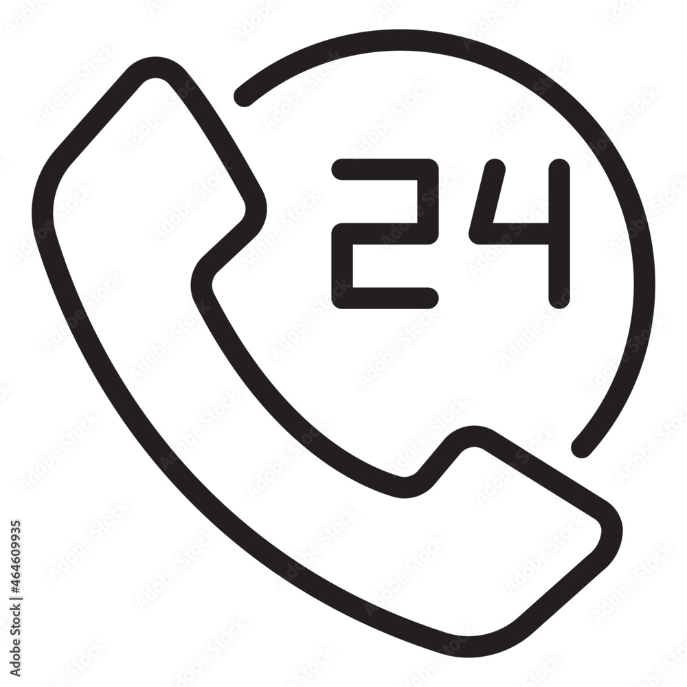 24 hours support line icon