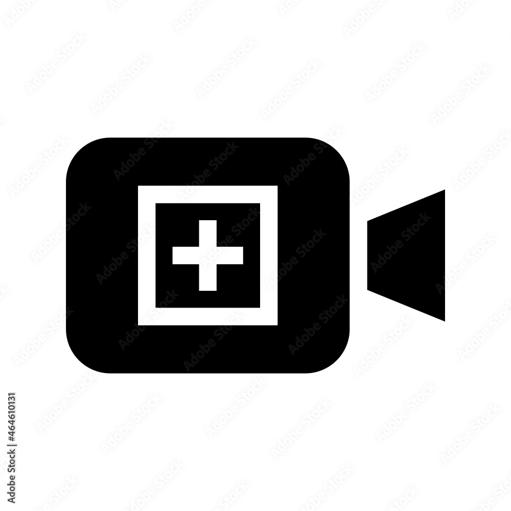 add video Icon on white background add video Icon on white background