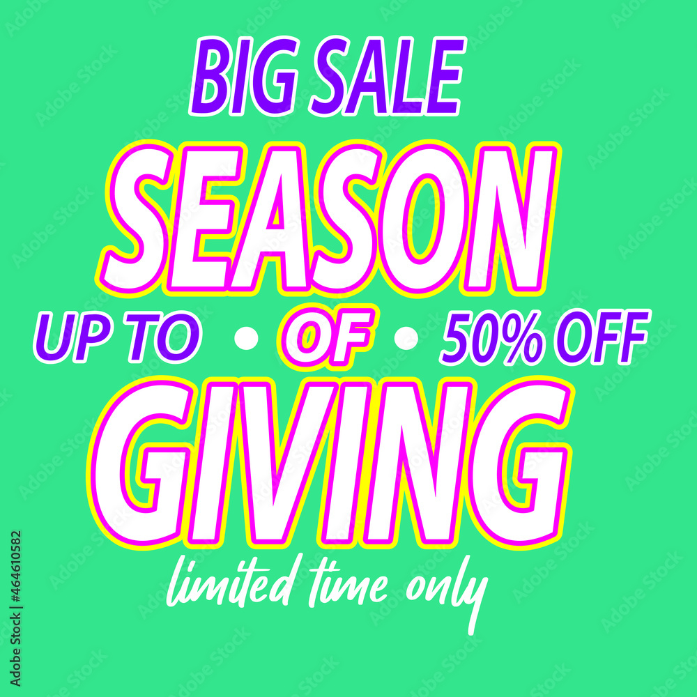 Giving Sale discount up to 50% off shopping with simple colors on a cool background. It is suitable for social media, websites, stores, web and others. vector background