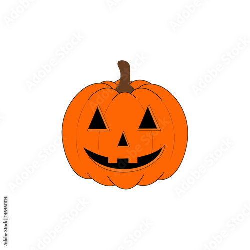  orange pumpkin with open eyes and mouth. Helloween October