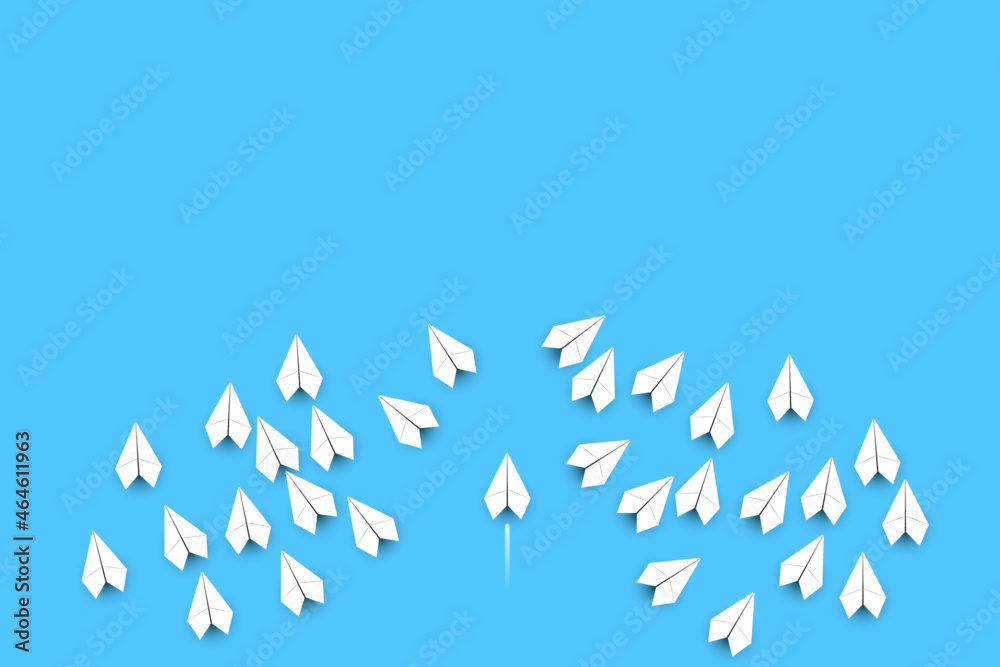 Fototapeta premium white rocket in concept Competitive business growth and outperforming competitors by leaps and bounds , Every organization must give way