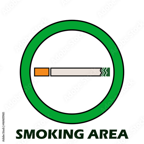 flat illustration smoking area sign vector icon. allowed icon.icons for web, presentations, collections, directional signs, etc.. vector