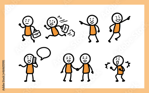 営業の仕事をする棒人間