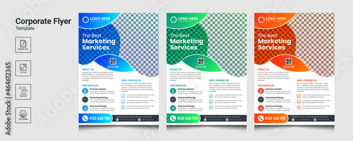 Corporate Business flyer template vector design, IT Company flyer, corporate banners, and leaflets, Modern Business Flyer Template Geometric shape used for business poster layout.