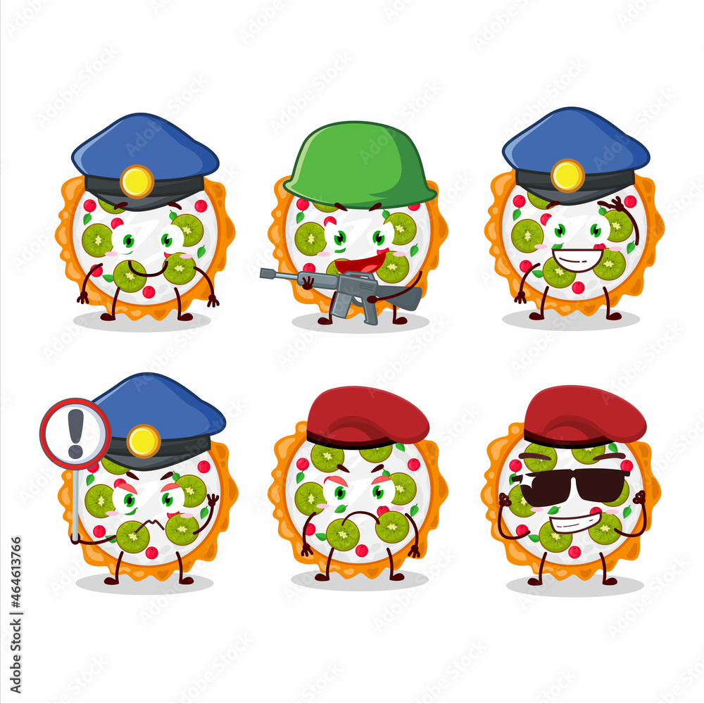 A dedicated Police officer of fruit tart mascot design style
