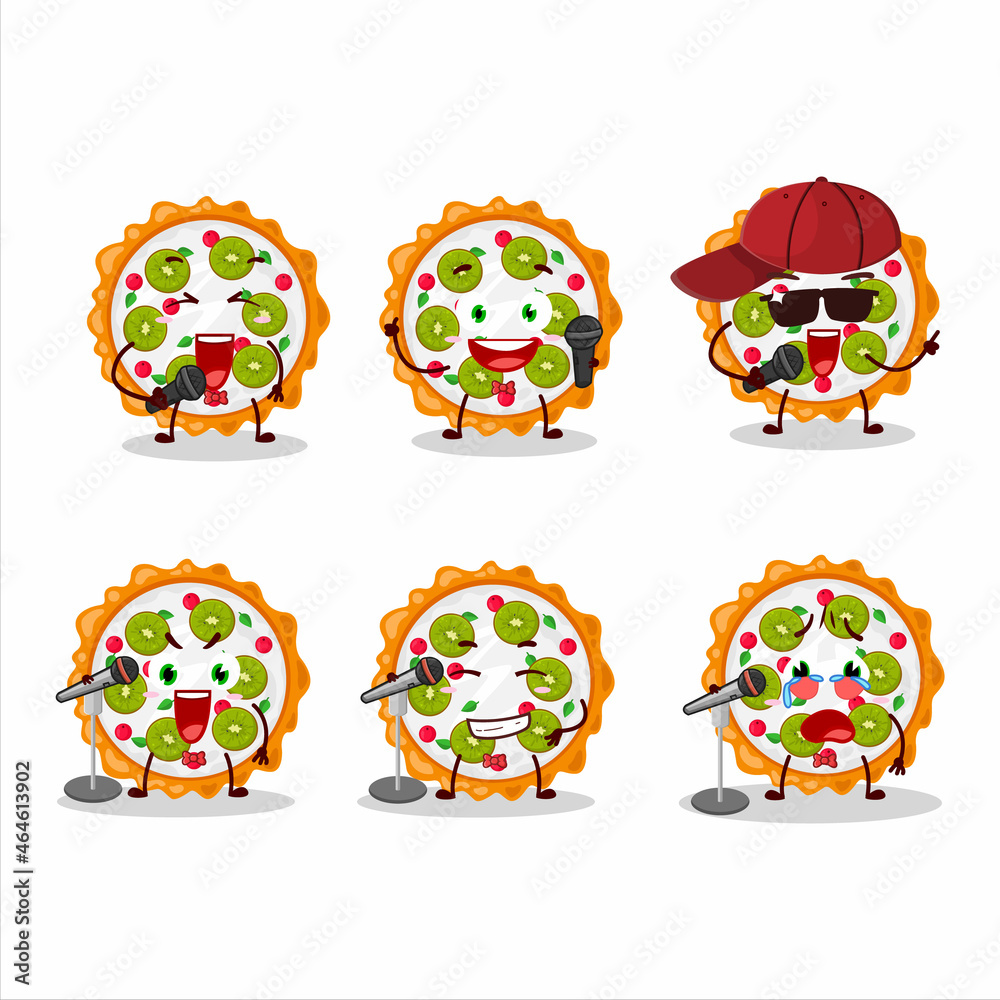 A Cute Cartoon design concept of fruit tart singing a famous song