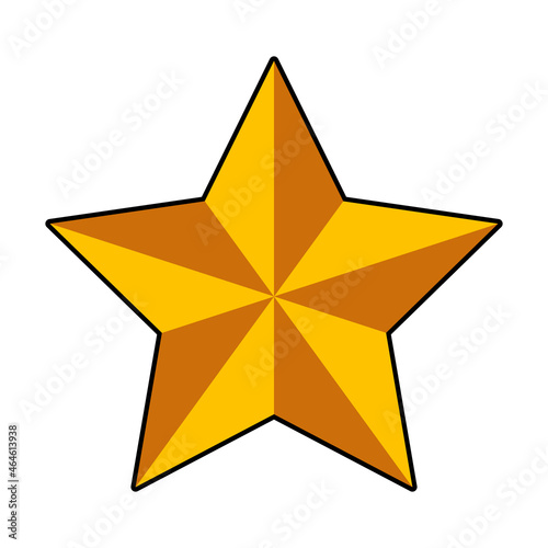 3D star icon. illustration of yellow star vector icon. can be use for the web  part of presentation  christmas design decorations  and others. vector
