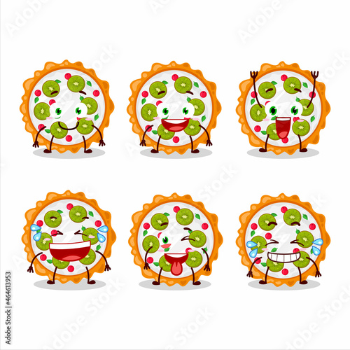 Cartoon character of fruit tart with smile expression