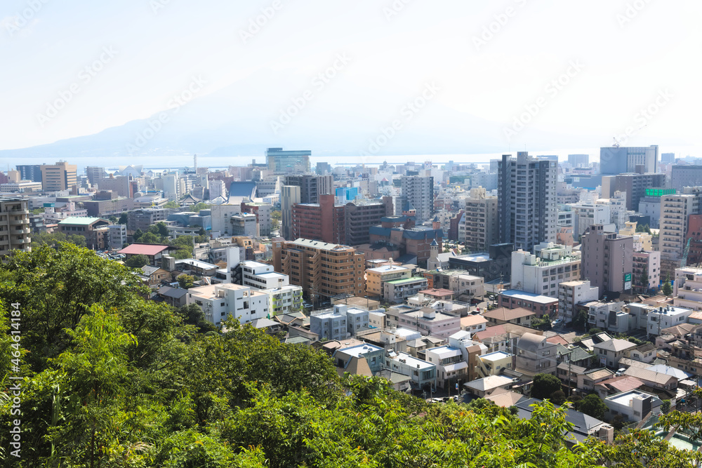 Obraz premium 城山から見る鹿児島市天文館方面 